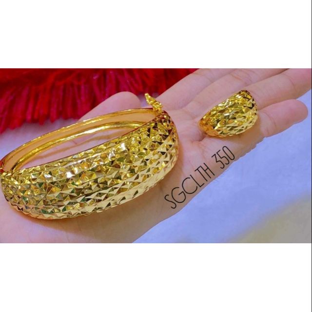 1SET GELANG  CINCIN LINTAH  EMAS KOREA 24K GOLD PLATED 