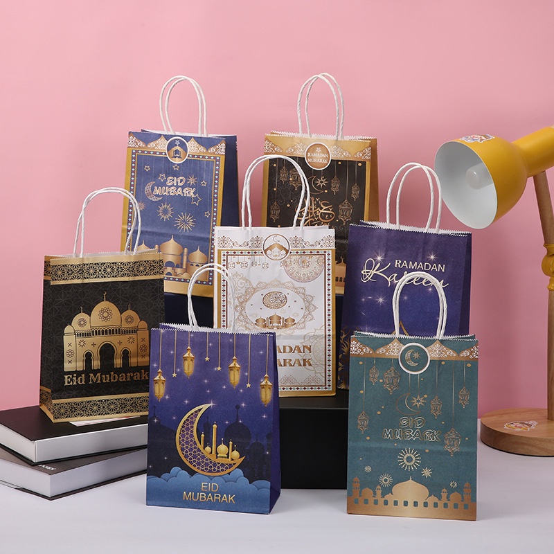 Trendy Fashion Ramadan Gift Bag Hari Raya Aidilfitri Lasser Bairam Packing Tote Eco-friendly Paper B Travel Outdoor - Image 5
