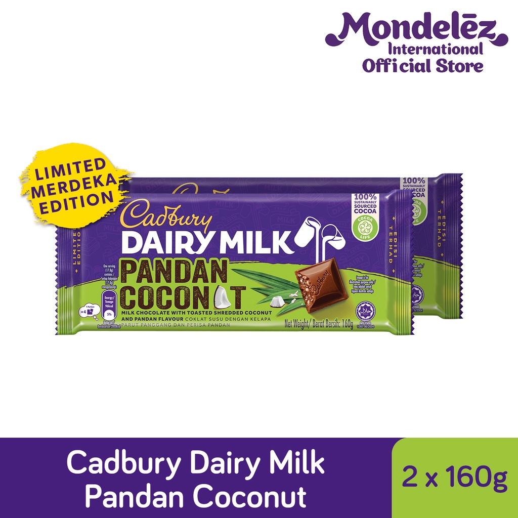 Cadbury Dairy Milk Pandan Coconut 160g x 2 Shopee Malaysia