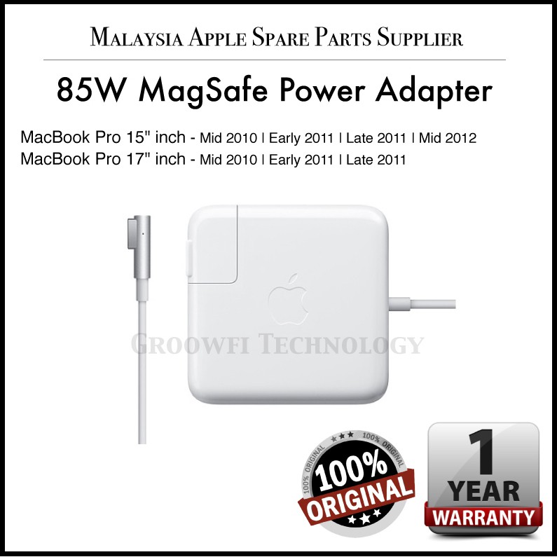 New Original Apple Macbook Pro 15 Inch 17 Inch 85w Magsafe Power Adapter Charger Shopee Malaysia