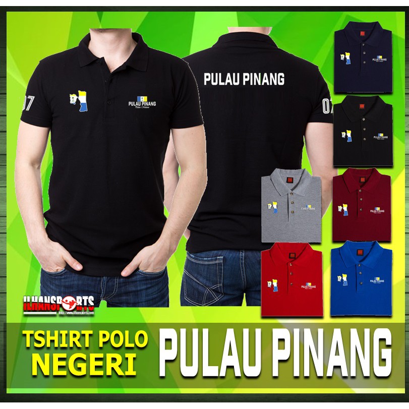 TSHIRT NEGERI PULAU PINANG | STATE COLLAR TSHIRT | HONEYCOMB POLO | SMART CASUAL