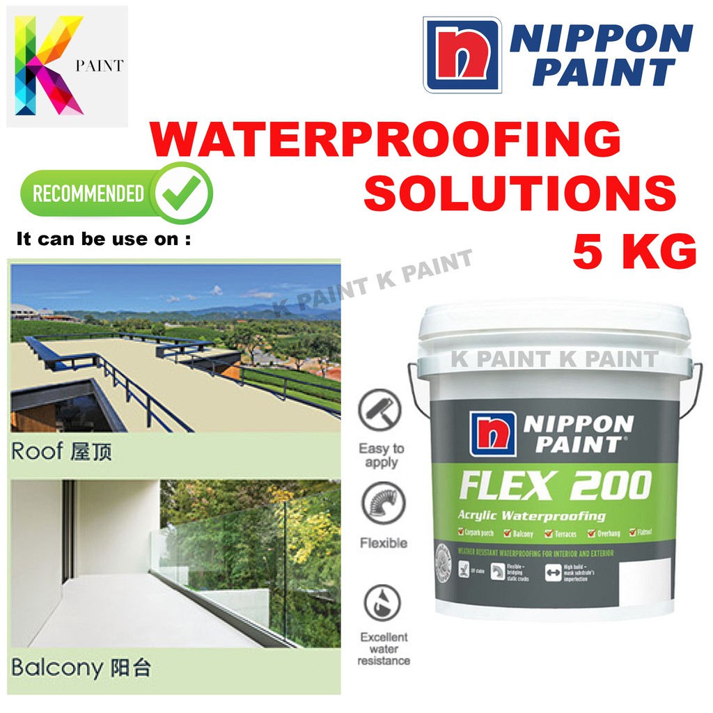 5KG NIPPON Paint FLEX 200 Arcylic Waterproofing Shopee Malaysia
