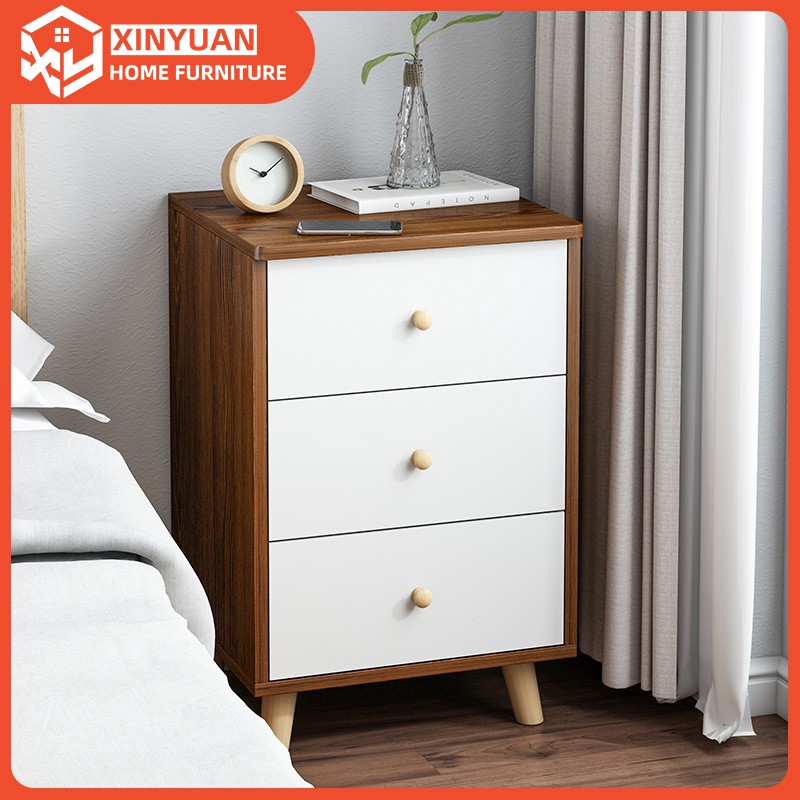 Nordic Bedside Cabinet Solid Wood Legs Simple Storage Cabinets Modern Bedroom Bedside Small Cabinet With Drawers Shopee Malaysia