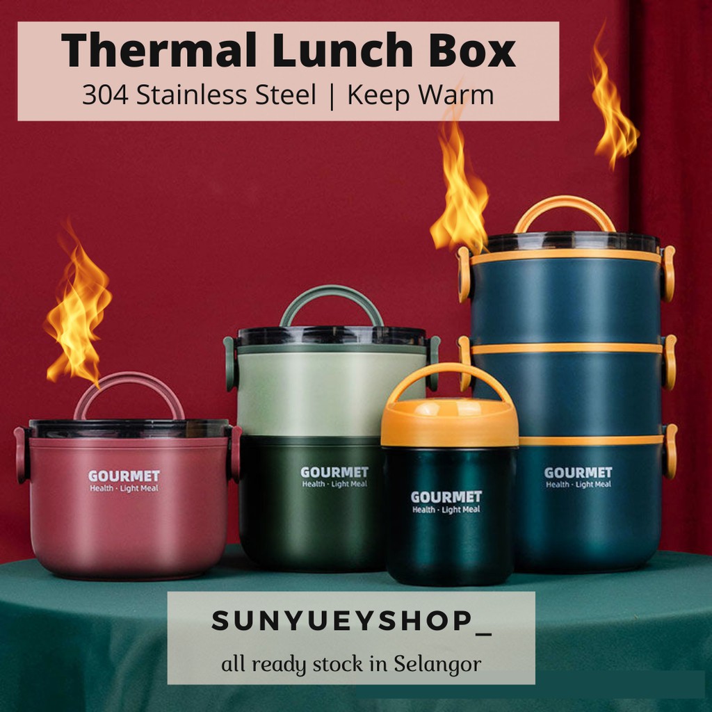 [READY STOCK] Heat Preservation Thermal Lunch Box Keep Warm Food