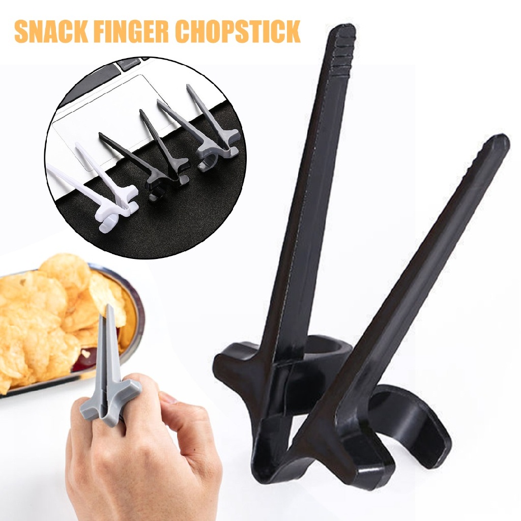 Snack Finger Chopsticks Reusable Food Potato Chips Finger Tongs Kids ...