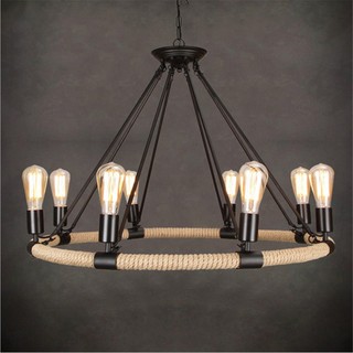 Home Garden Chandeliers Ceiling Fixtures Hemp Rope