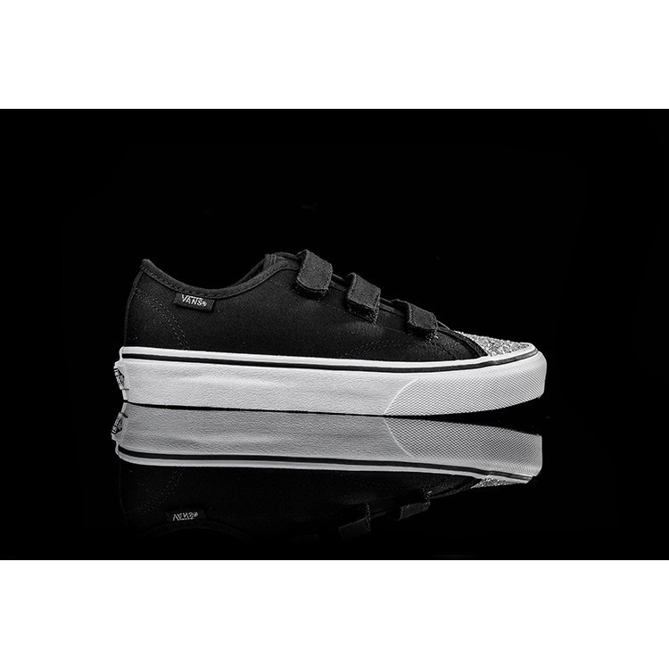 black and white velcro vans