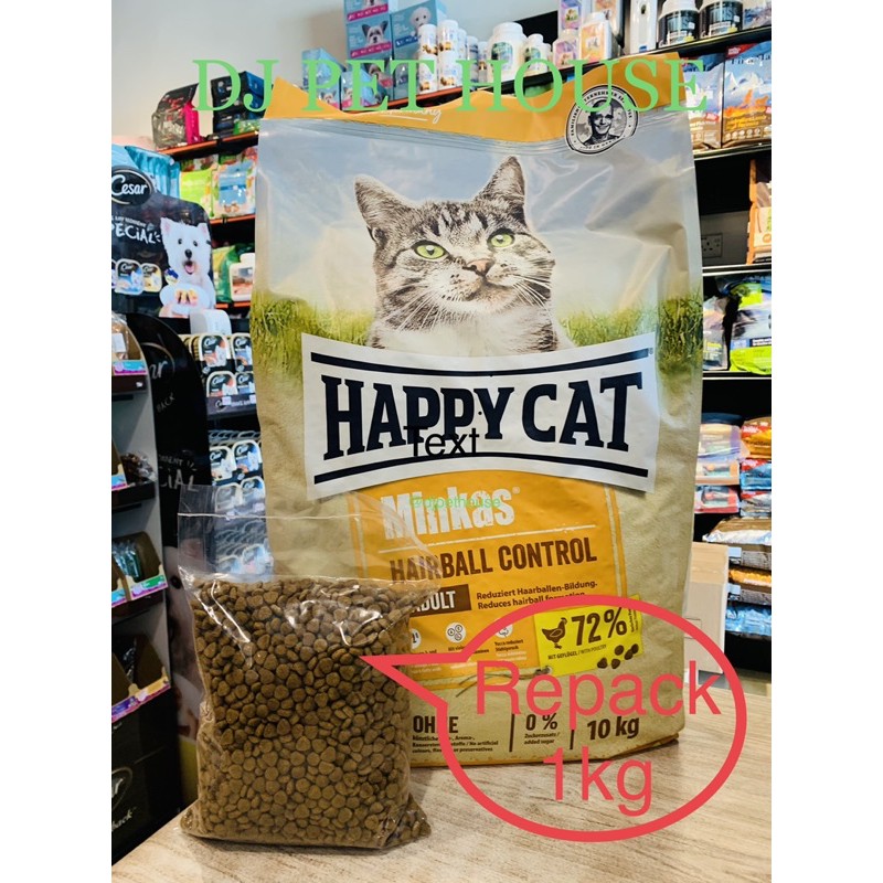 Happy Cat Minkas Hairball Control Adult Cat Food Repack 1kg 
