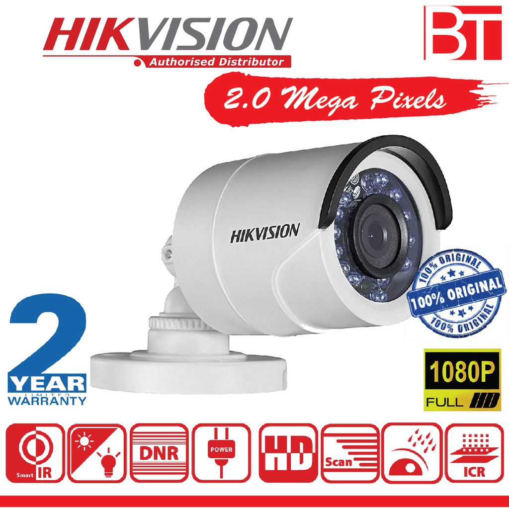 Hikvision Analog 2MP HD 1080p 4 In 1 IR Bullet Camera TVI/AHD/CVI/CVBS ...