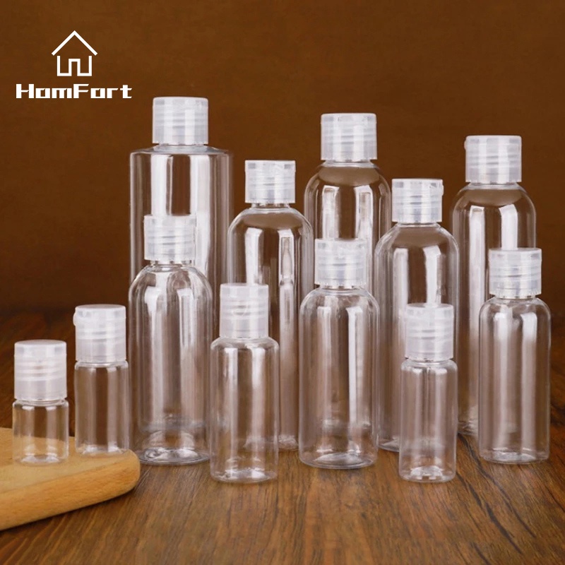 1PCS 10-120ml Plastic PET Lid Lotion Bottles Clear Flip Refillable Empty Plastic Sample Bottle Butterfly Cap Makeup Tool