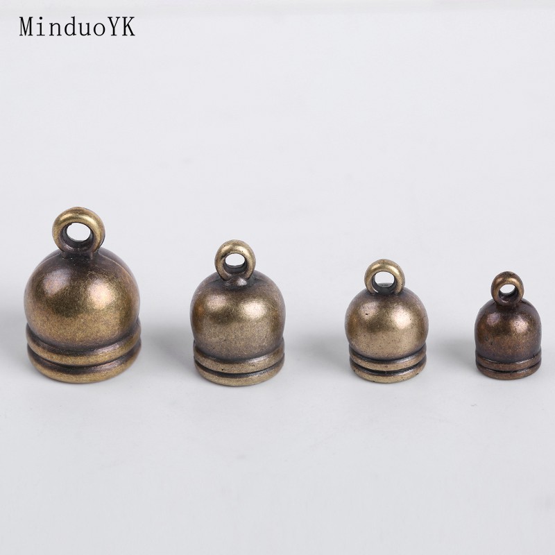 10Pcs Plated Zinc Alloy Silver Bell Shape Beads Tassels End Cap Charms Pendants 