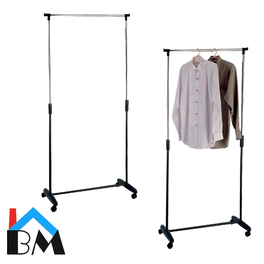 Stainless Steel Adjustable Garment Rack Rak Baju Pakaian Gantungan Baju ...