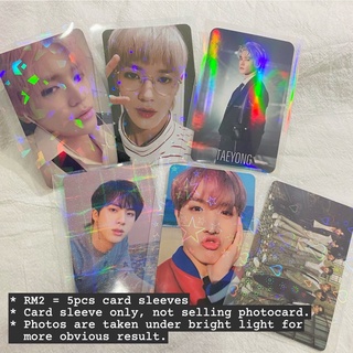 (Non-Adhesive) Holographic Card Sleeve // Kpop Photocard Polaroid Plastic Card Protector Pocket Cover