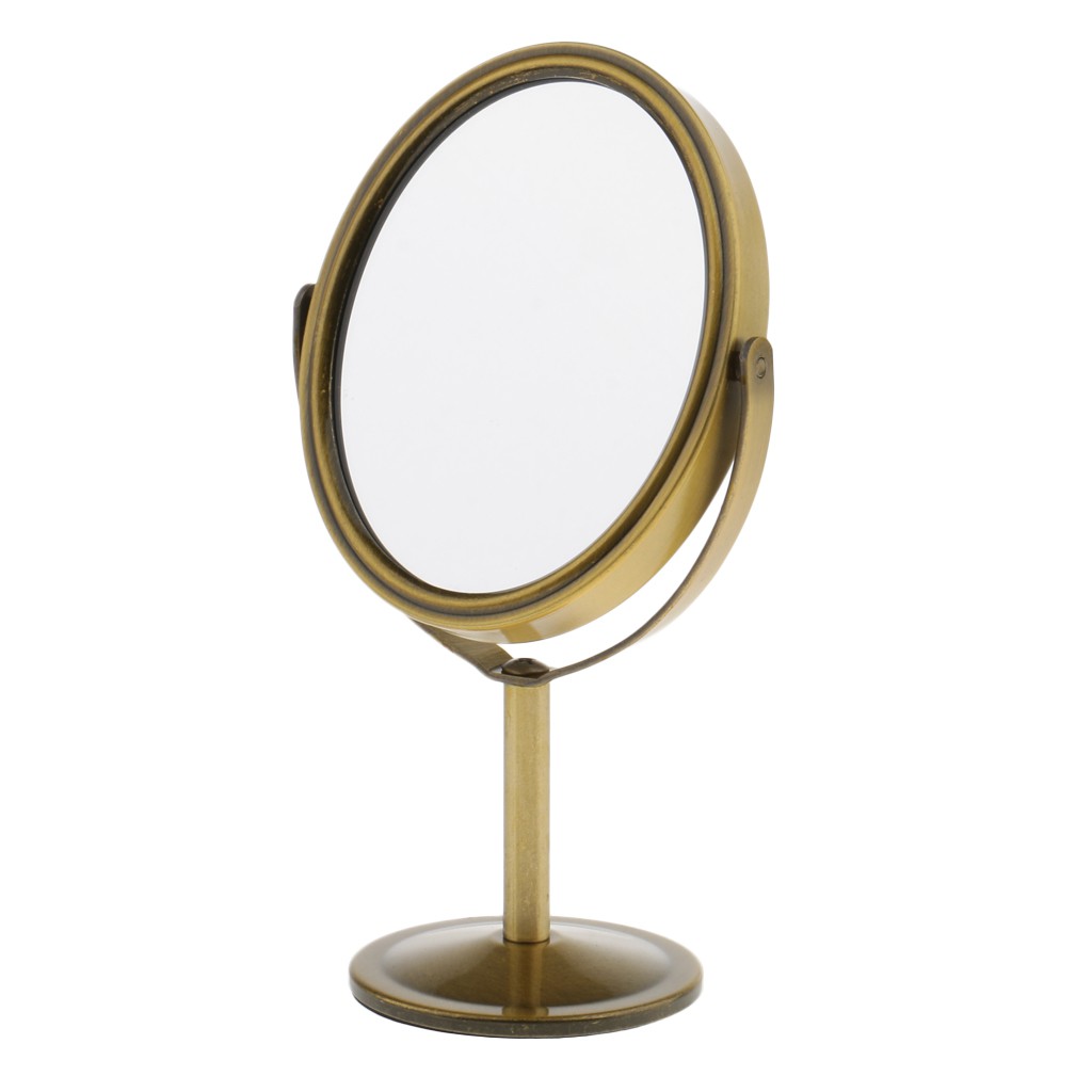 Table Mirror Magnification Tabletop Vanity Stand Oval Mirror TwoSide