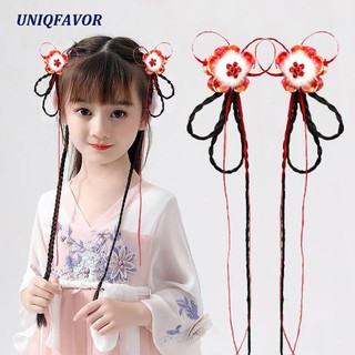 2 Pcs/Set CNY Kids Hair Accessories Kids Hairpins Hair Clips Kids Hair Bows  Cosplay Vintage Tassels Kids Hanfu Headdress with Hair Braids, best gifts  for Birthday, Party, Dancing, Outfits, Festivals, Christmas Day