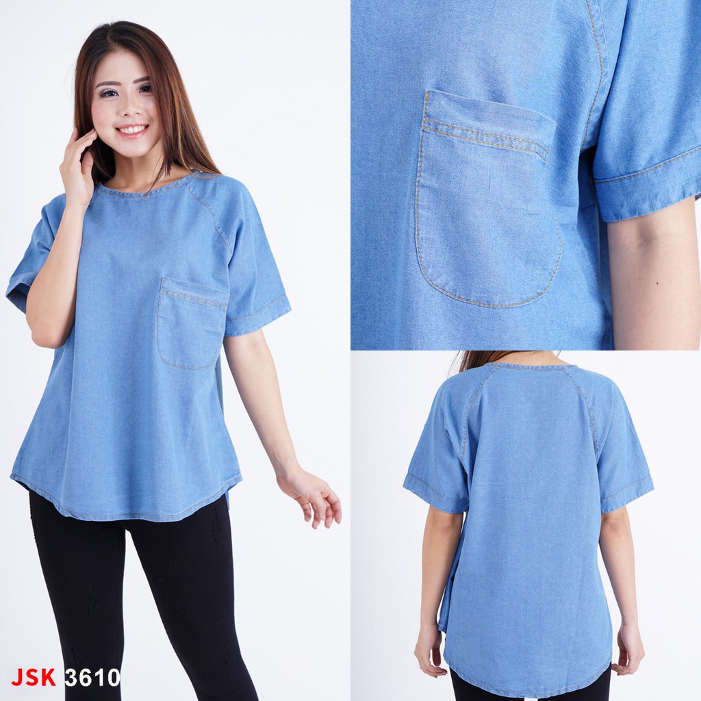 jeans material top