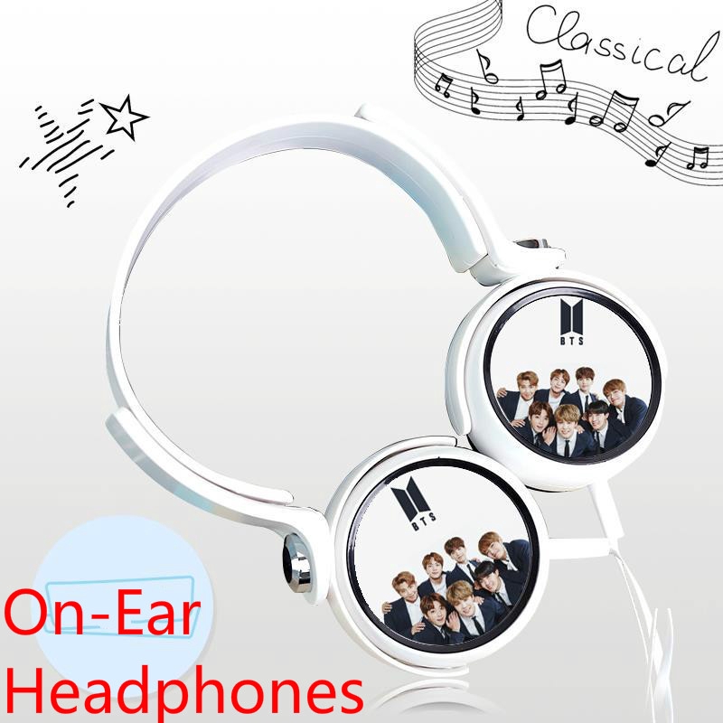 1 Pcs Kpop BTS OnEar Headphones Universal Wired Headphone Earphone