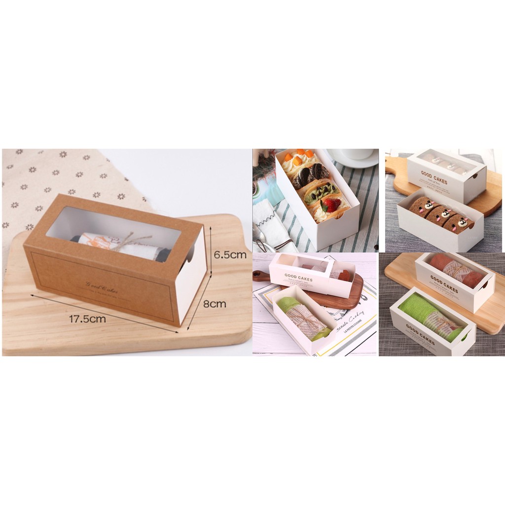 Buy Swissroll Pastry Cake White Packaging Box Drawer With Window Seetracker Malaysia