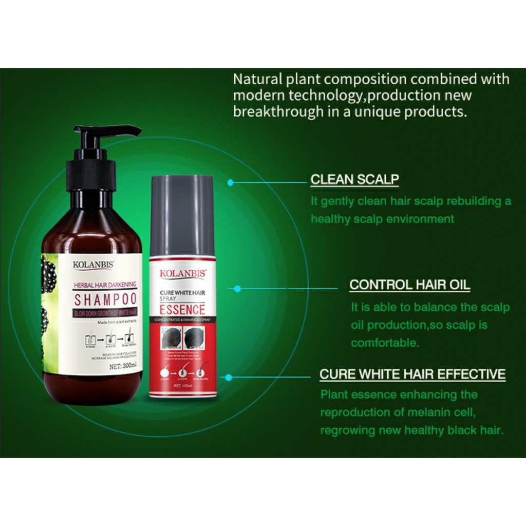 Hair Darkening Shampoo Cure White Hair Essence Spray Hair Care