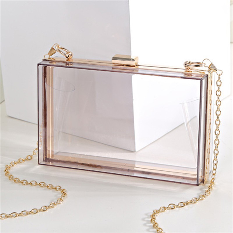 clear perspex clutch