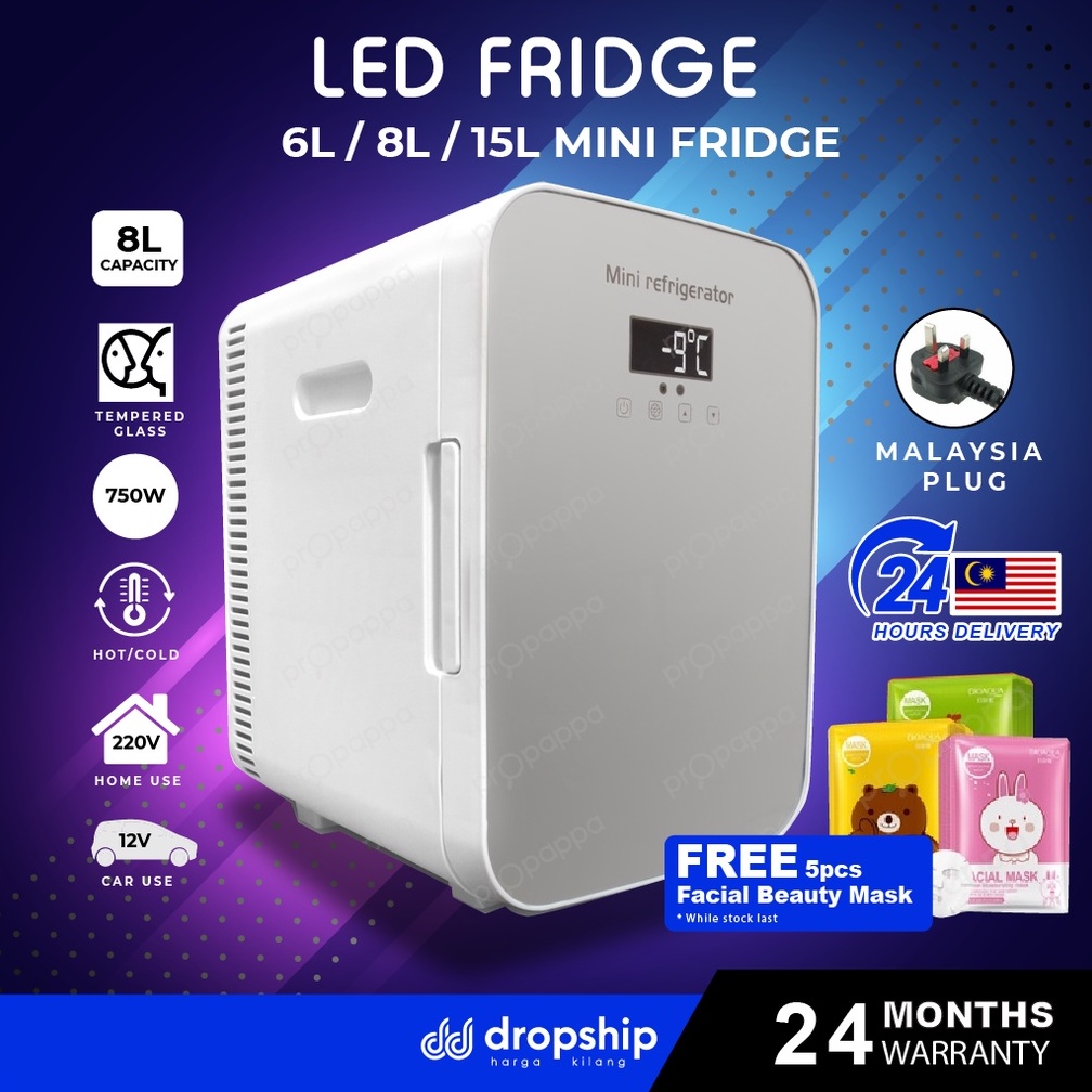 (2 Years Warranty) 8L/15L Portable Dual Use Mini Fridge, Kereta Rumah