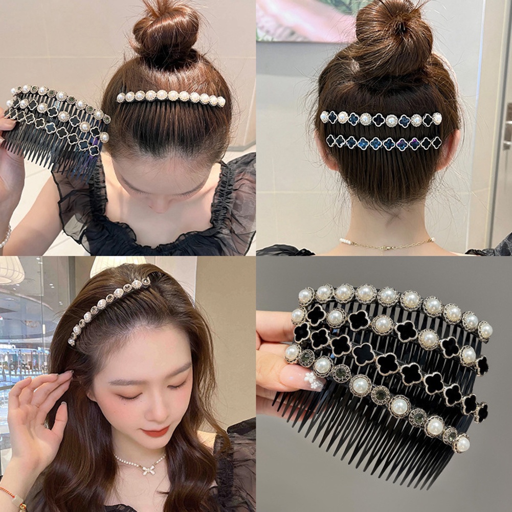 Fourleaf Clover Metal Hair Slide Comb Base Headdresses Headband Pony