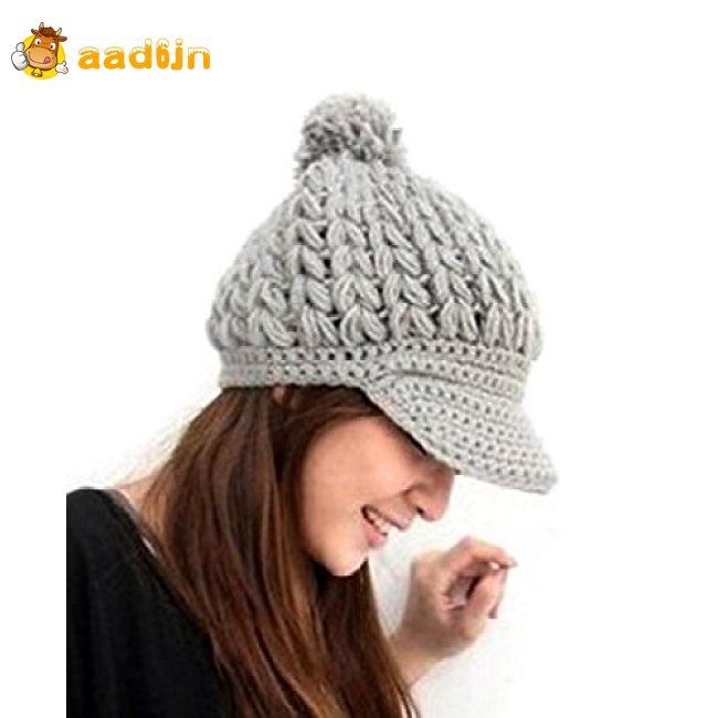 womens crochet hat with brim pattern