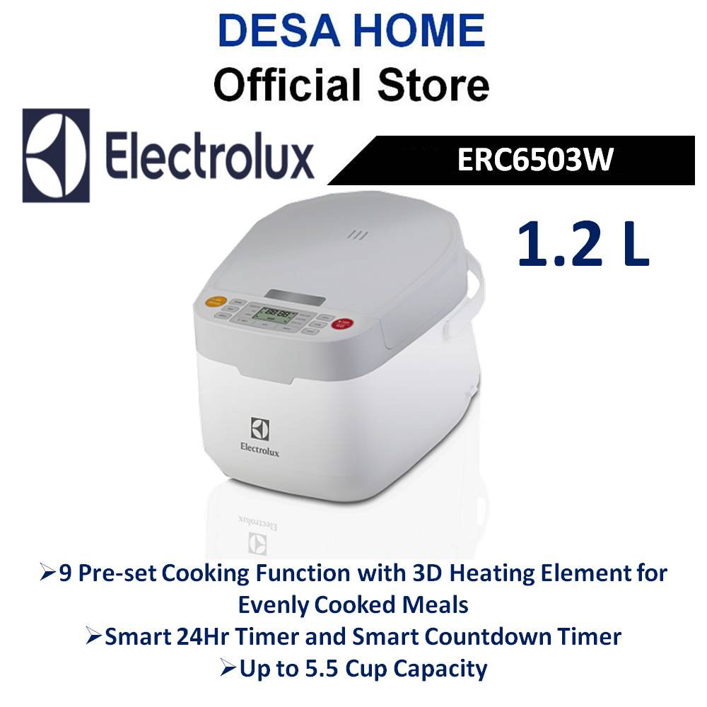 ELECTROLUX ERC6503W 1.2L ERGOSENSE RICE COOKER WITH 9 COOKING FUNCTIONS