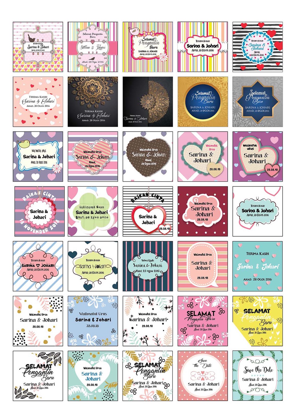 Sticker Wedding Door Gift Stiker Kenduri Kahwin Murah Stickers Doorgift ...