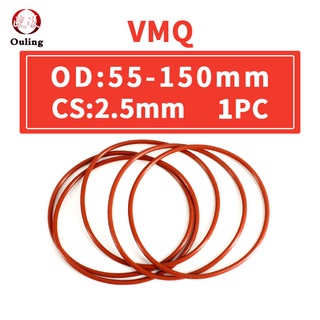 Red O Rings Seals Food Grade Silicone O-Ring 5mm Wire Diameter 18mm-45mm OD 