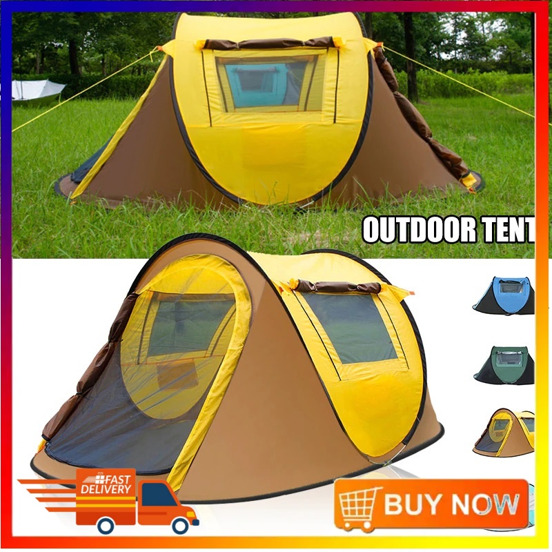 kemah 1 sec Automatic Quick Setup Camping Tent camping 2 Doors 2 ...