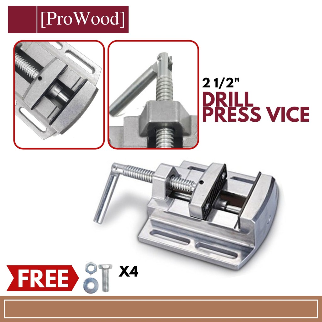 BG6258 2 1/2" Drill Press Vice FOC 4 Set 8mm X 20mm Bolt, Nut & Washer