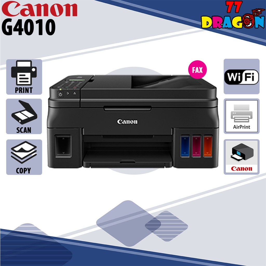Canon Pixma G4010 Refillable Ink Tank Wireless AllInOne (PRINT, SCAN