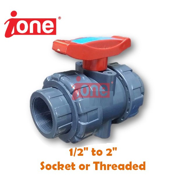 [1pieces] iOne PVC Union Ball Valve Threaded or NonThreaded Socket