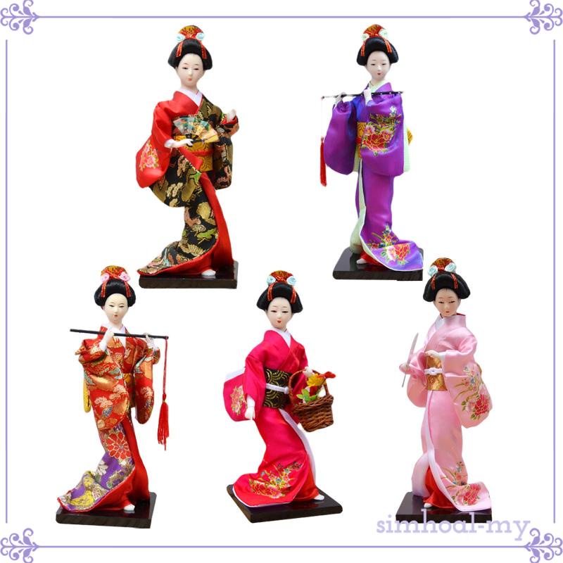 [simhoabeMY] 11 inch Japanese Kimono Geisha Doll Handcrafted Ornament