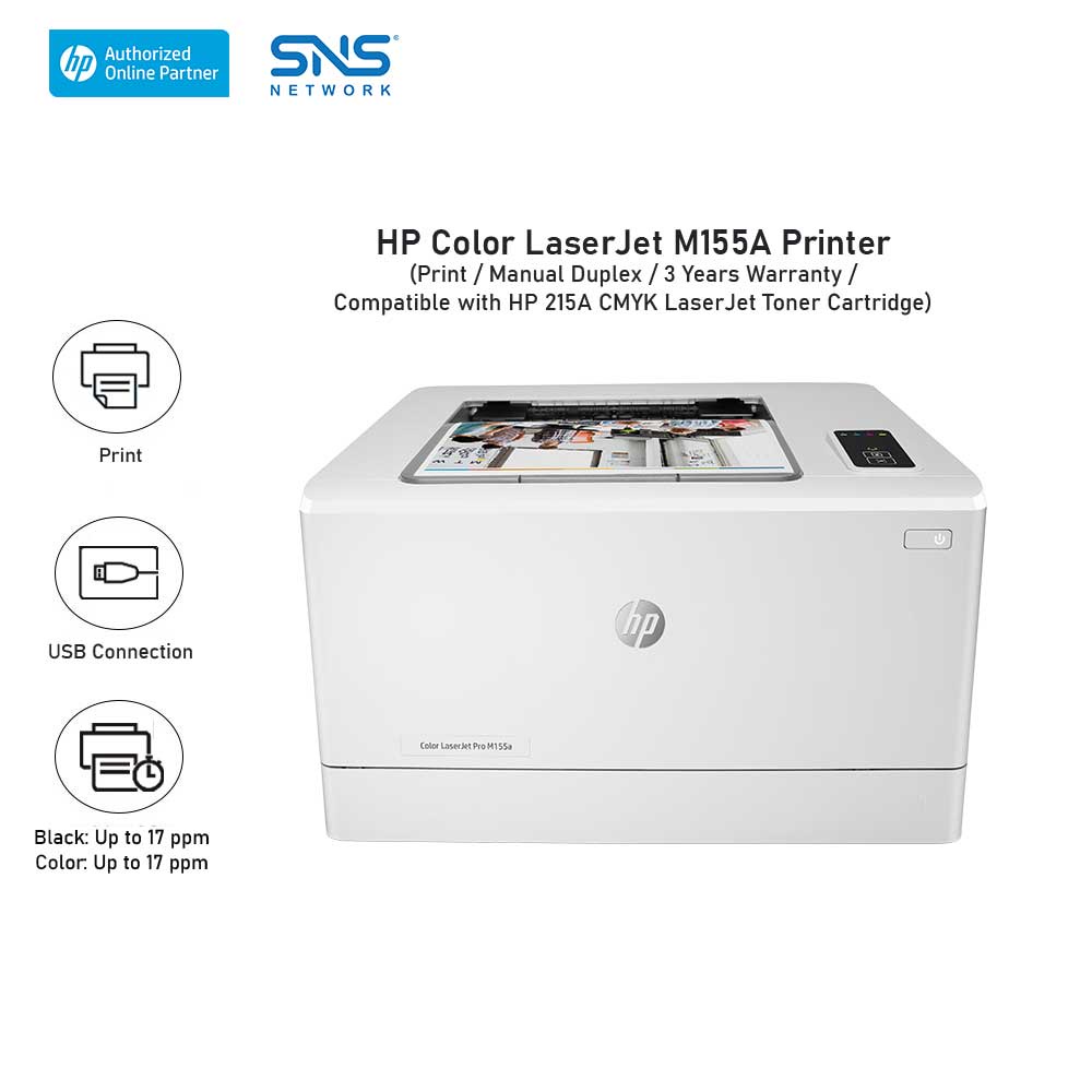 Hp Color Laserjet Pro M155a Printer Print Only Usb Connection Manual Duplex 7kw48a Free Tngo Shopee Malaysia