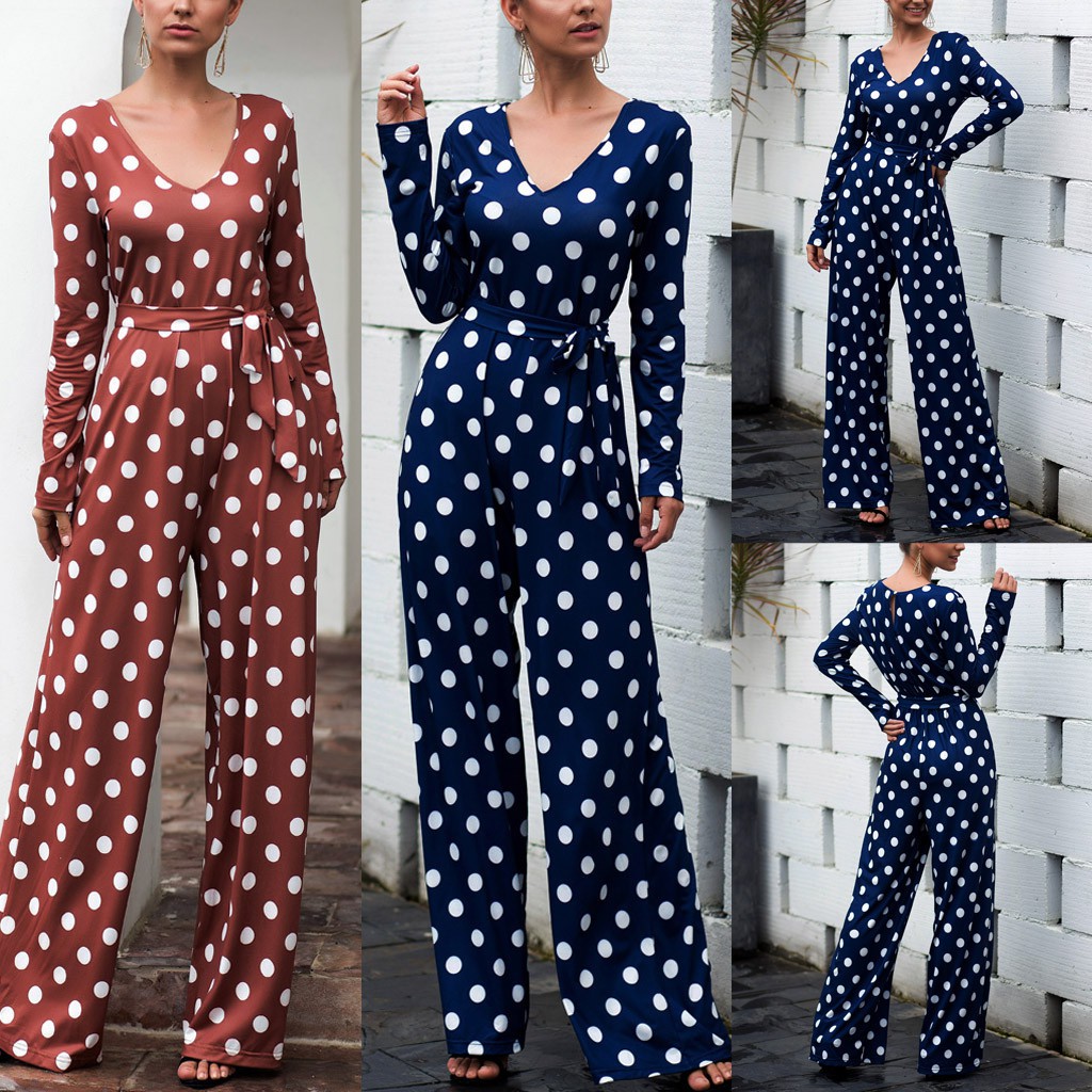 ladies polka dot jumpsuit