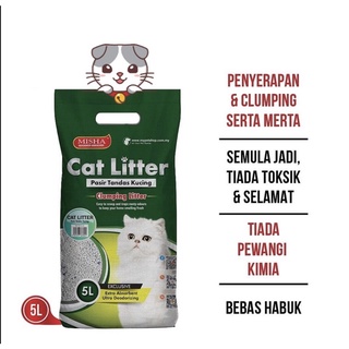Tofu Cat Litter Pasir Kucing Pasir Kucing Wangi Misha Clumping Cat Litter Pasir Tandas Kucing 5l Shopee Malaysia