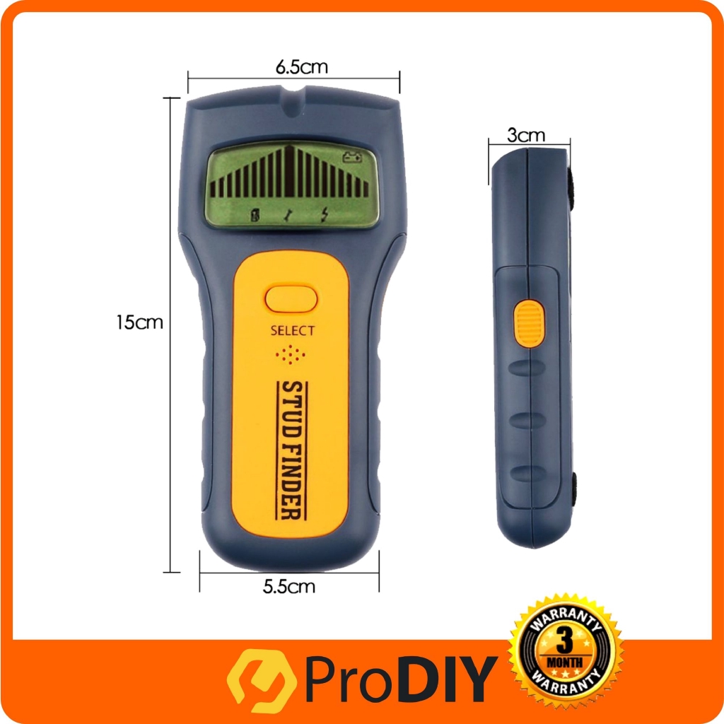 3 In 1 Stud Finder Scanner Wall Wood Metal Rebar AC Live Wire Detector