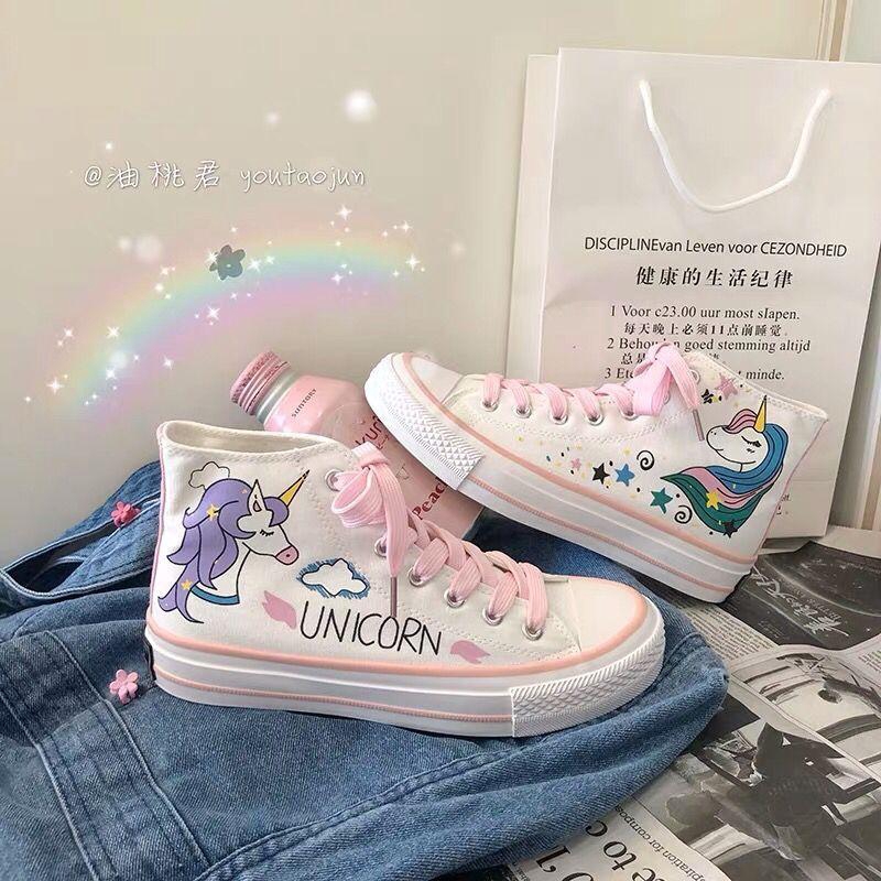 pink canvas shoes