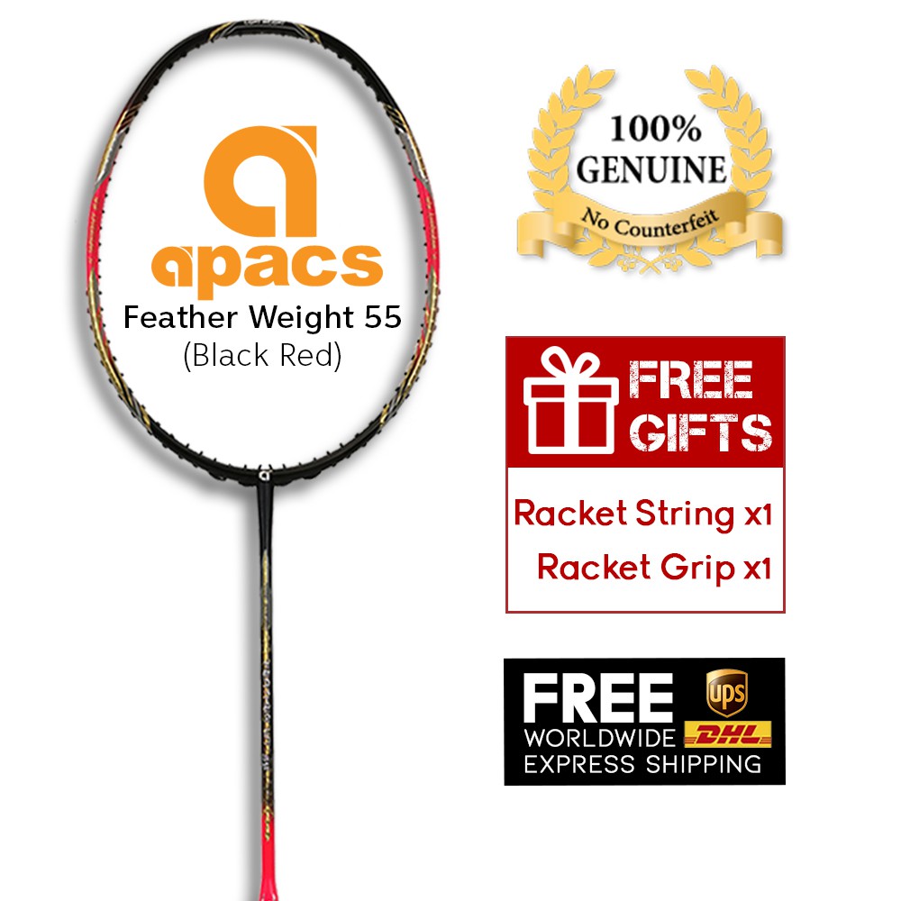 Apacs Feather Weight 55 Navy/Blue Badminton Racket FREE Apacs String & Grip 