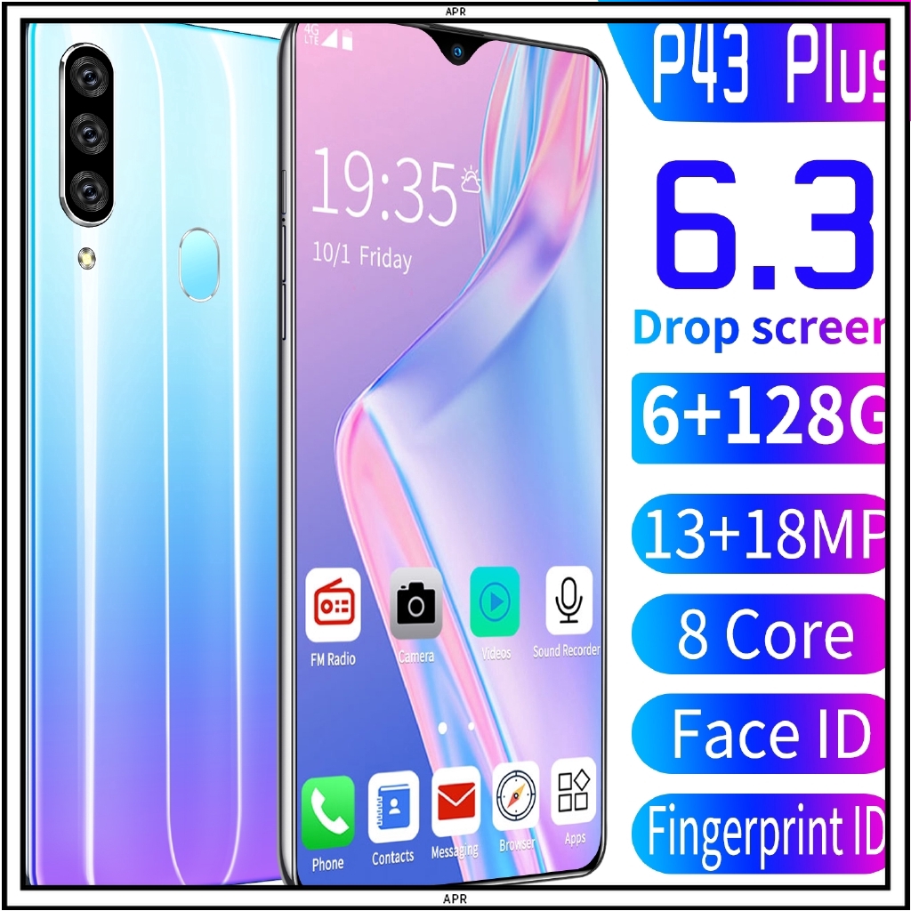 P43 Pro 6 3 Inch Drop Screen Android 9 0 6gb Ram 128gb Rom Smartphone 10 Core Handphone Shopee Malaysia