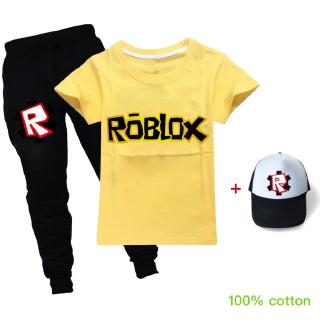 Roblox Sunhats Kids Shorts Shirts Suit For Boys And Girls Three Pieces Cartoon Tee Shirt Hats Shopee Malaysia - roblox long neck hat