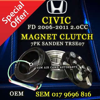 HONDA CIVIC FD 2006-2011 YEAR 2.0CC 7PK OEM TRSE07 SANDEN MAGNETIC 