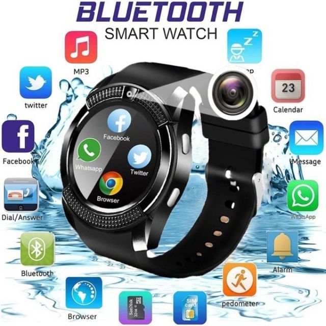 V8 Smart Watch Sport Watch Android Support TF SIM Smartwatch | Shopee  Malaysia
