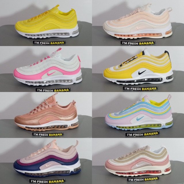 nike air max 97 pink yellow blue