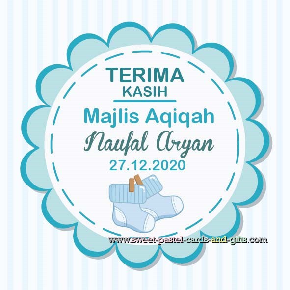 Tq Sticker Door Gift Baby Boy Majlis Aqiqah Akikah Cukur Jambul Design06 Size 4 5 6 7 8cm Moq 20pcs Shopee Malaysia