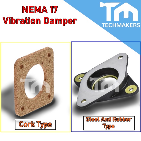 NEMA 17 Vibration Damper (Cork Sheet Gasket/Steel And Rubber Gasket