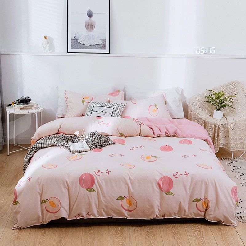 Cute Pink Peach Bed Sets Duvet Cover Comfortable Pillowcase