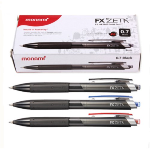 Monami FX Zeta 0.7mm Ball point pen 12 Pcs(1 Dozen) Black / Blue / Red